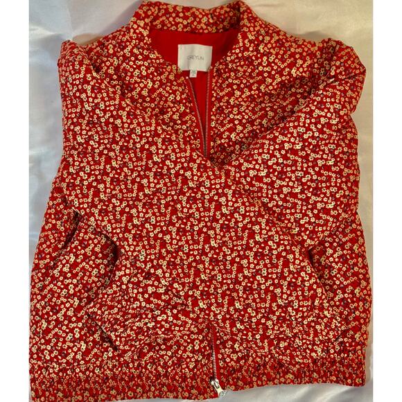 Greylin Floral Bomber Jacket M | Coquette Chic Spring Soft Girl Vibes - Picture 10 of 12